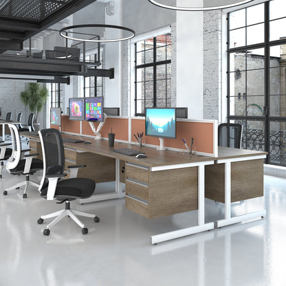 Contract 25 cantilever leg LH ergonomic desk with 2 drawer ped