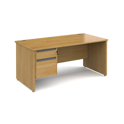 Contract 25 panel leg straight desk with 2 drawer pedestal