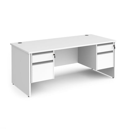 Contract 25 panel leg straight desk with 2 and 2 drawer peds