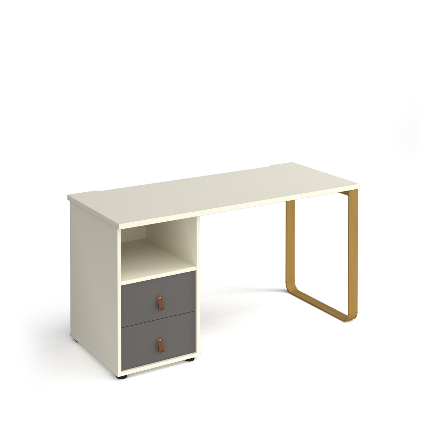 Cairo desk, ped with draws - CR614P-D-WH-OG
