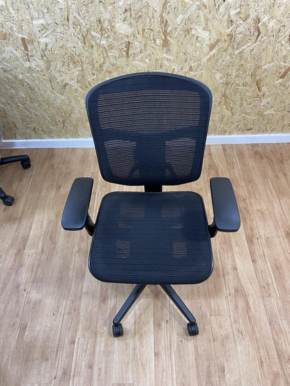 Ergohuman Enjoy* Operator Chair, Adjustable, Black Mesh- 4D Armrests-UK DELIVERY
