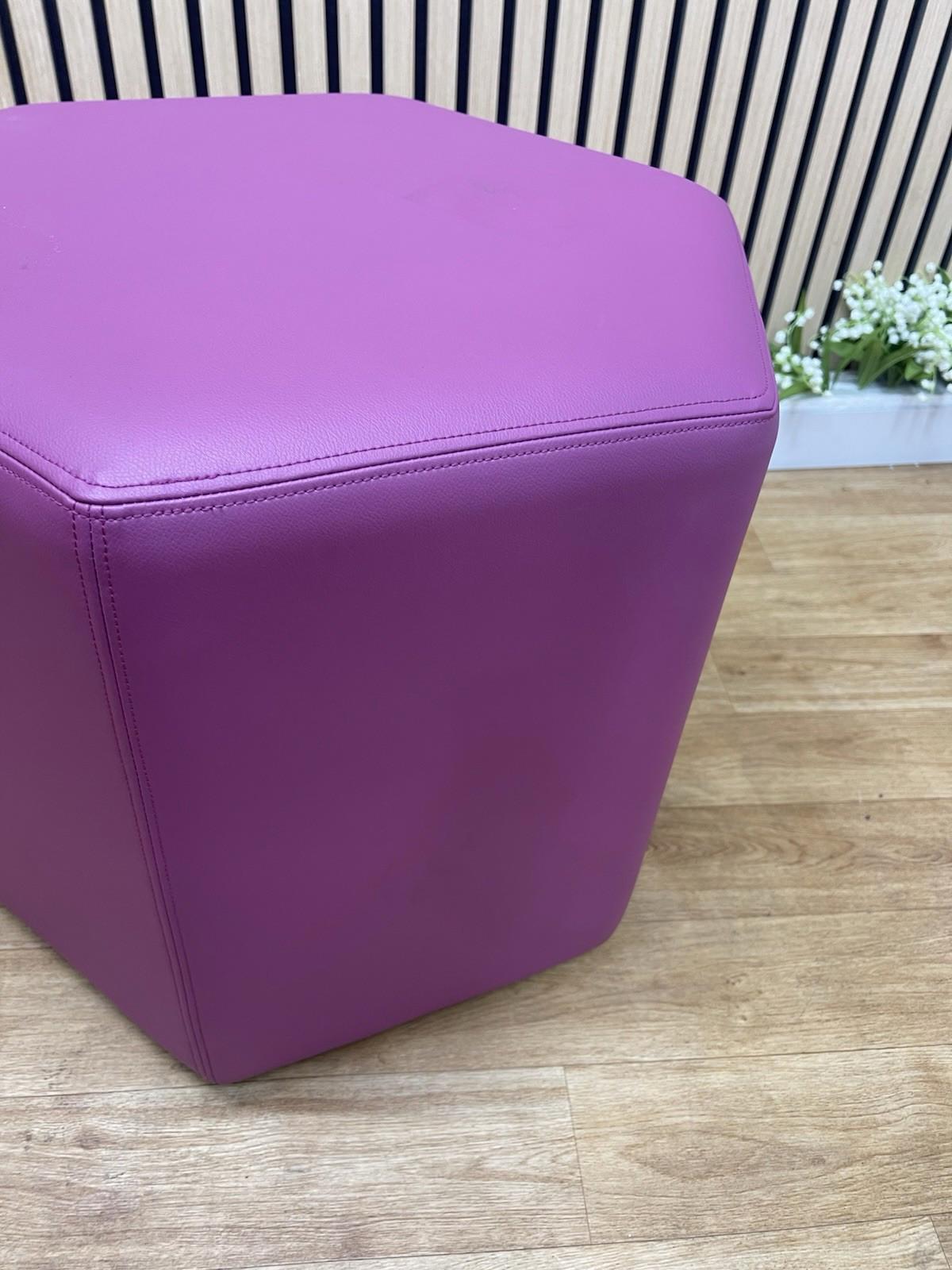 Purple Leather Home / Office Stool - UK DELIVERY