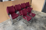 Executive Red Cantilever Frame Stackable Chairs - 140 Available - Can Delivery