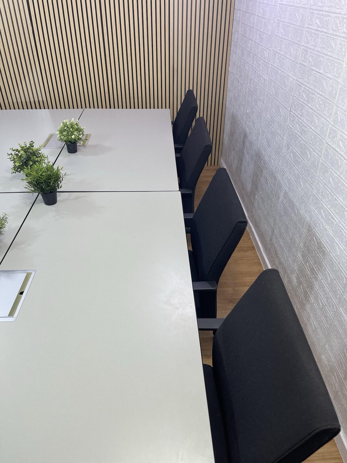 Executive Meeting Table With Power Supply- Adjustable Swivel Chairs