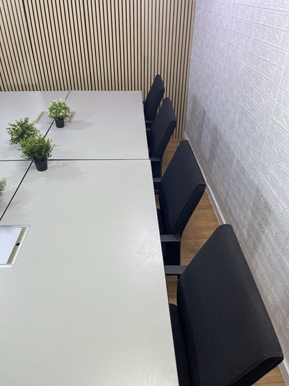 Executive Meeting Table With Power Supply- Adjustable Swivel Chairs