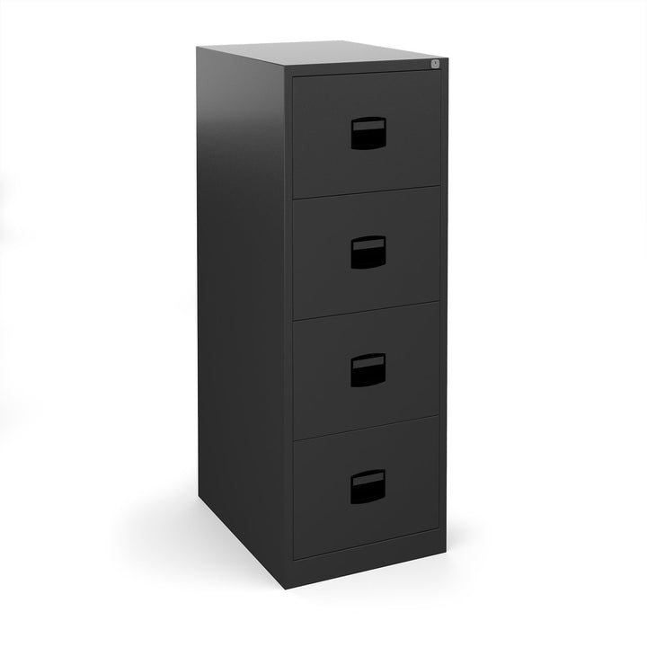 Steel Contract Filing Cabinet - 4 Drawer - Black