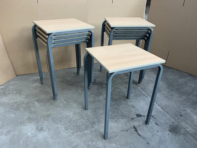 Single Stacking School Tables / Solid Metal Frame - CAN DELIVER ( 55cm X 55cm )
