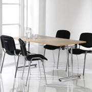 Rectangular folding leg table with straight feet
