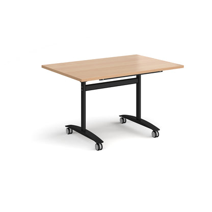 Rectangular deluxe flip top meeting table - DFLP12-K-B