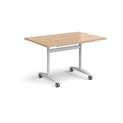 Rectangular deluxe flip top meeting table - DFLP12-WH-B
