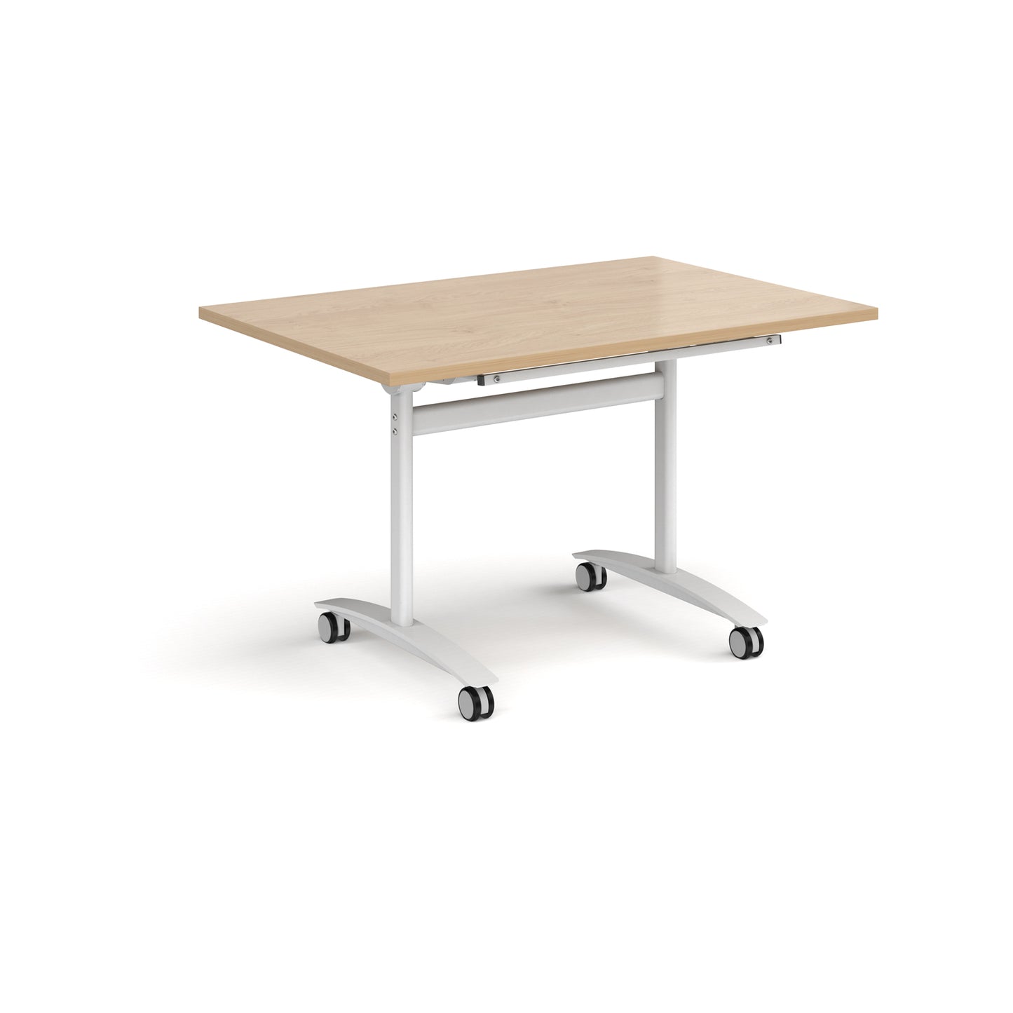 Rectangular deluxe flip top meeting table - DFLP12-WH-KO