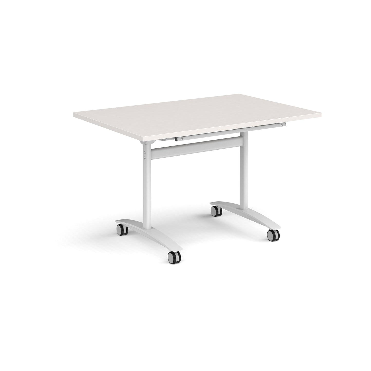 Rectangular deluxe flip top meeting table - DFLP12-WH-LG