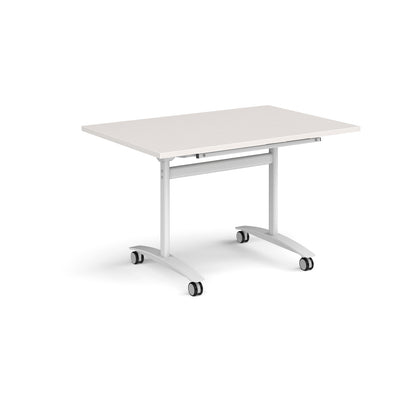 Rectangular deluxe flip top meeting table - DFLP12-WH-LG