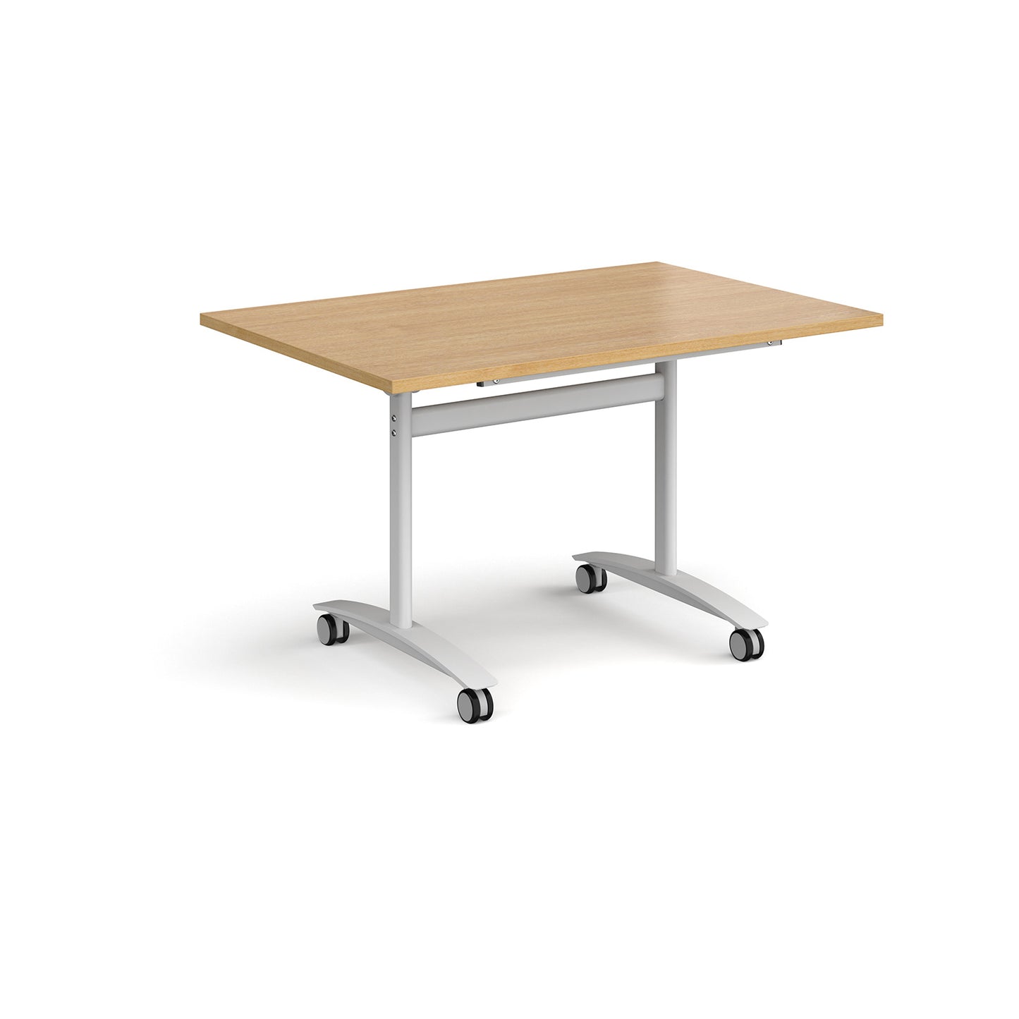Rectangular deluxe flip top meeting table - DFLP12-WH-O