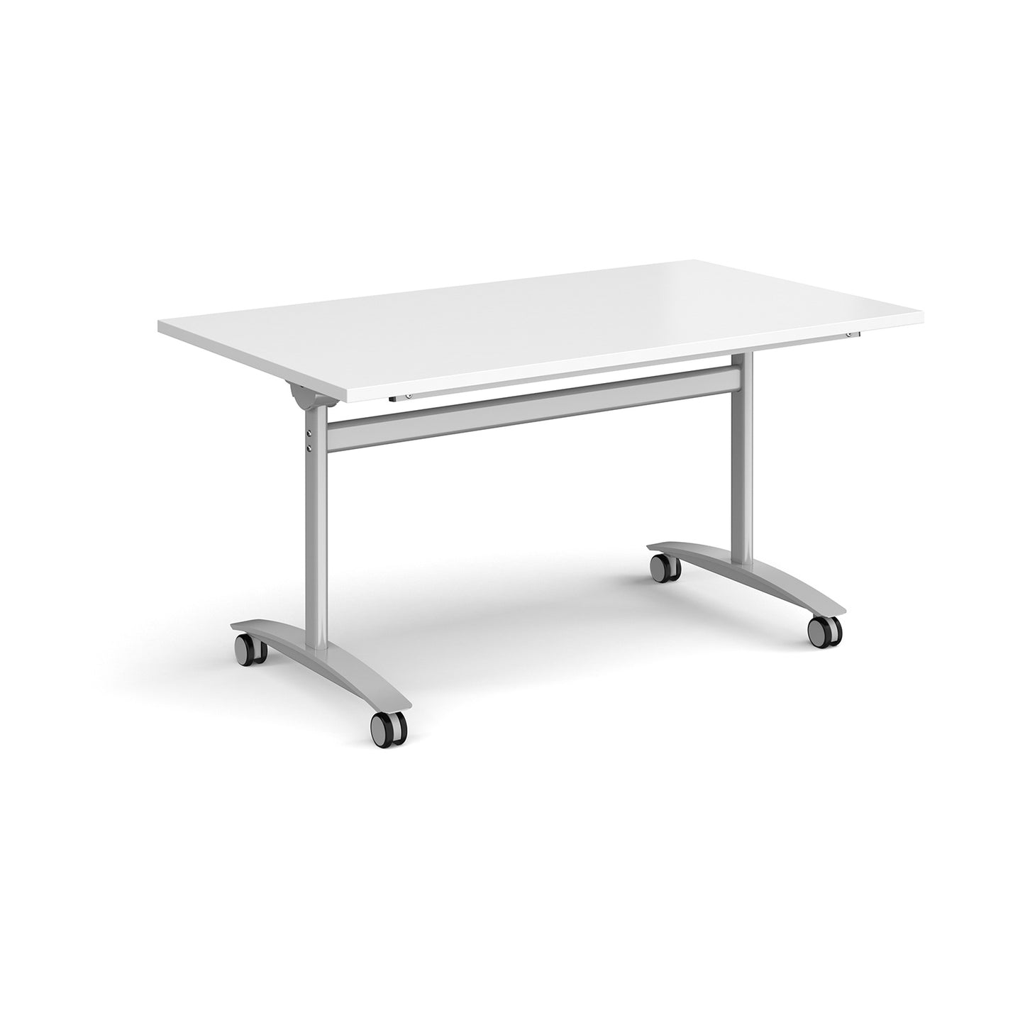 Rectangular deluxe flip top meeting table - DFLP14-S-WH