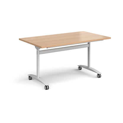 Rectangular deluxe flip top meeting table - DFLP14-WH-B