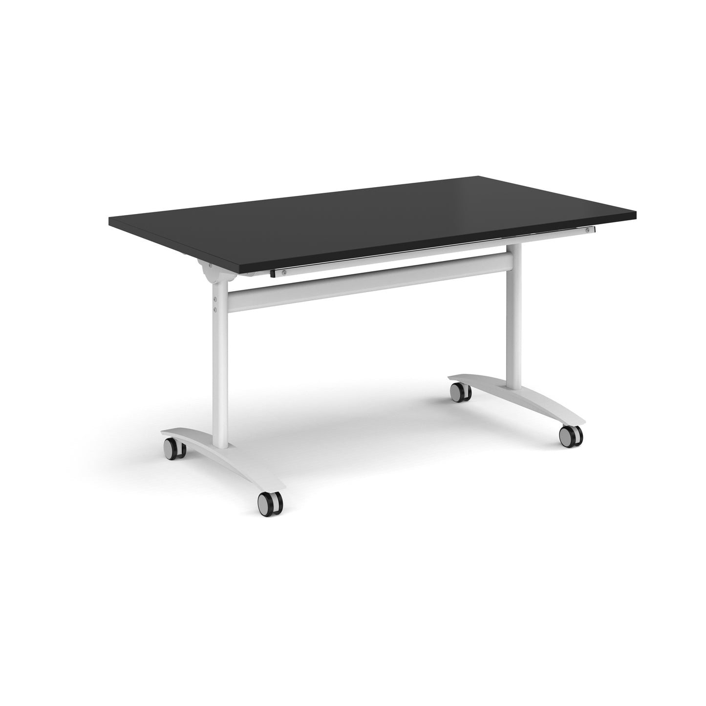 Rectangular deluxe flip top meeting table - DFLP14-WH-BK