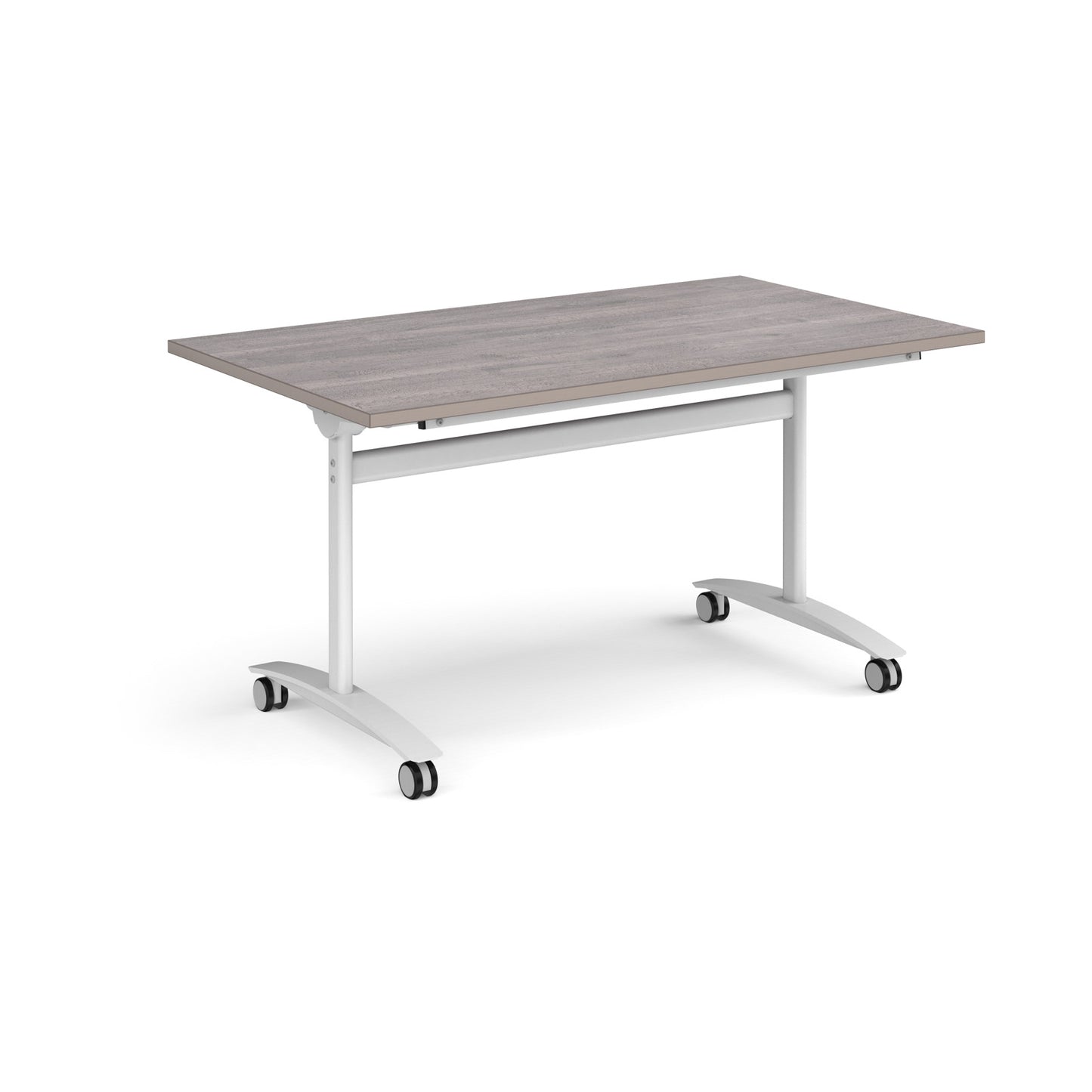 Rectangular deluxe flip top meeting table - DFLP14-WH-GO