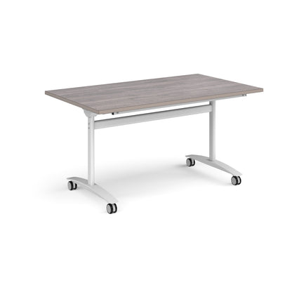 Rectangular deluxe flip top meeting table - DFLP14-WH-GO