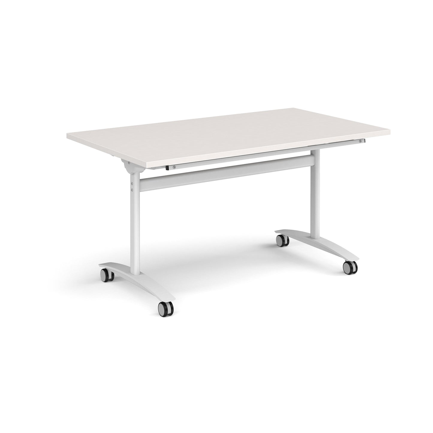 Rectangular deluxe flip top meeting table - DFLP14-WH-LG