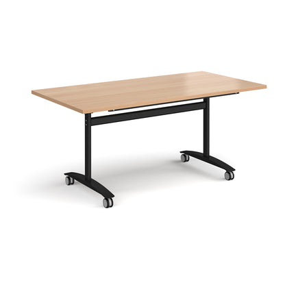 Rectangular deluxe flip top meeting table - DFLP16-K-B