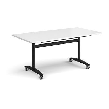 Rectangular deluxe flip top meeting table - DFLP16-K-WH