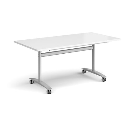 Rectangular deluxe flip top meeting table - DFLP16-S-WH