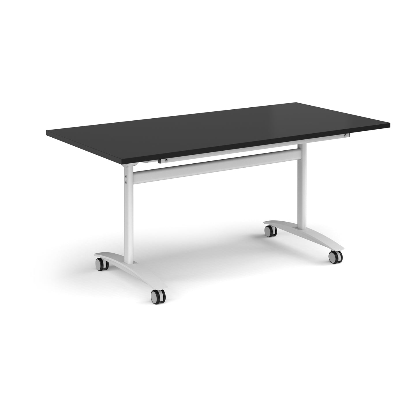 Rectangular deluxe flip top meeting table - DFLP16-WH-BK