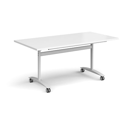 Rectangular deluxe flip top meeting table - DFLP16-WH-WH