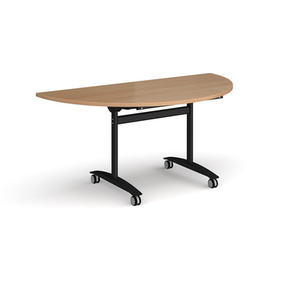 Semi circular deluxe flip top meeting table - DFLPS-K-B
