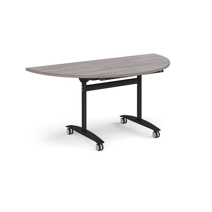 Semi circular deluxe flip top meeting table - DFLPS-K-GO