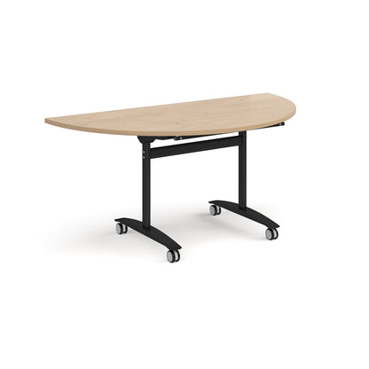 Semi circular deluxe flip top meeting table - DFLPS-K-KO