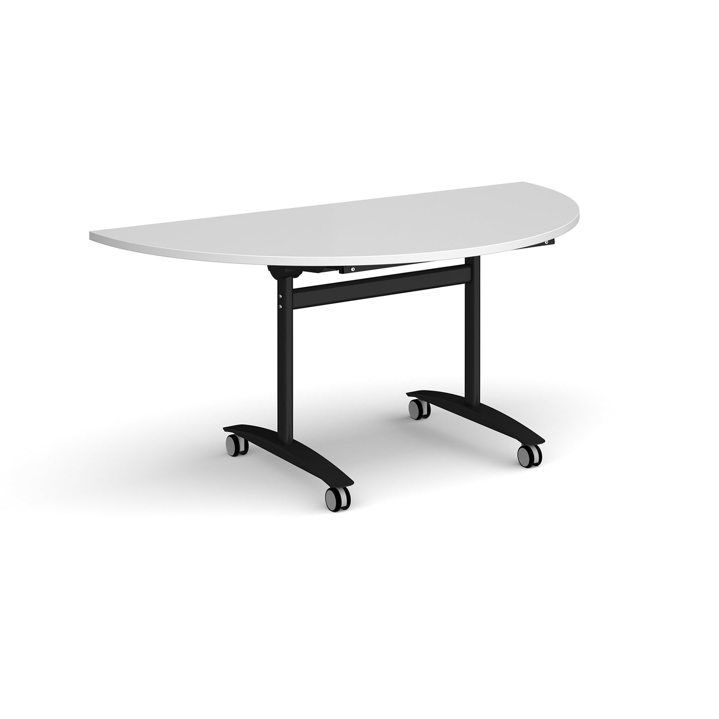 Semi circular deluxe flip top meeting table - DFLPS-K-WH