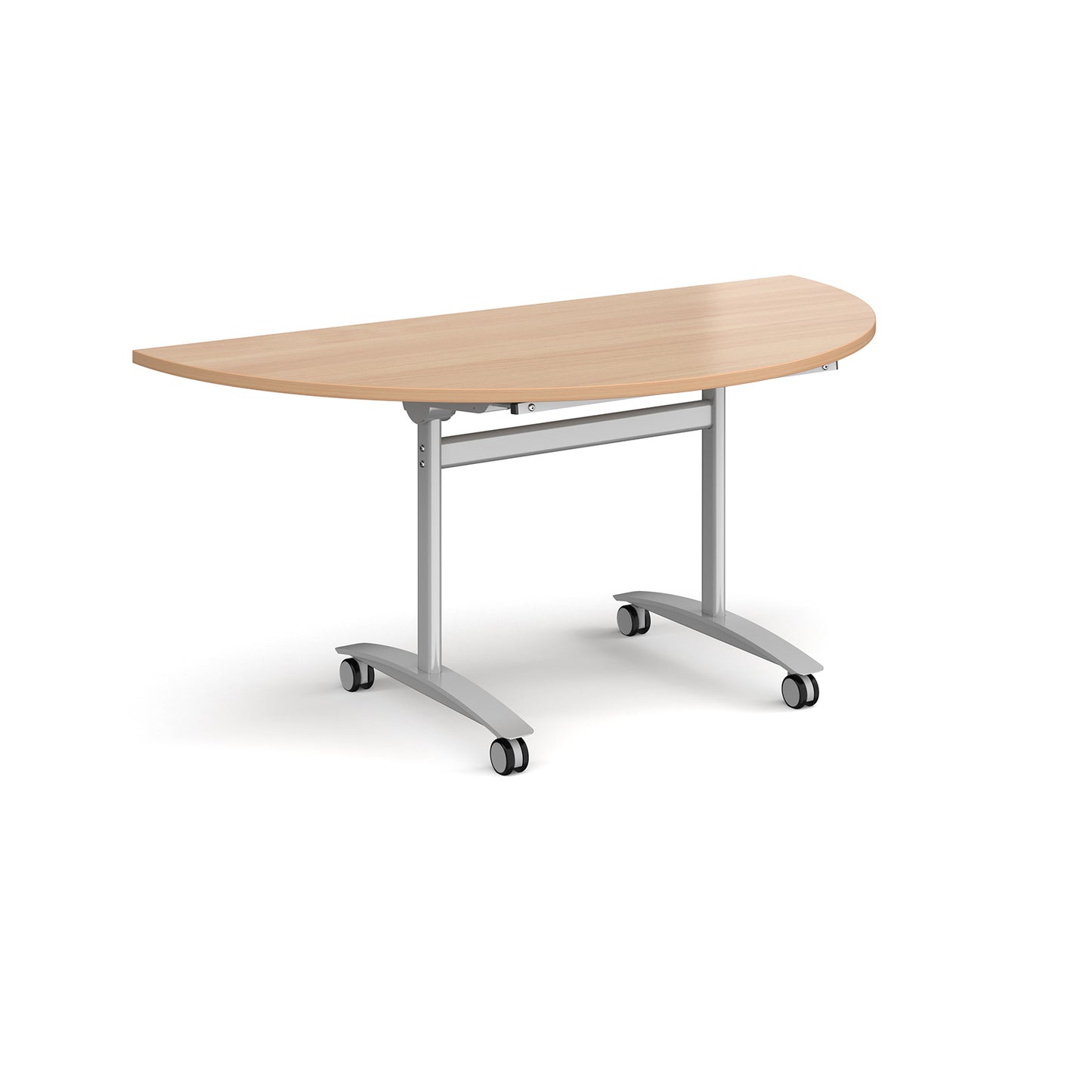 Semi circular deluxe flip top meeting table - DFLPS-S-B