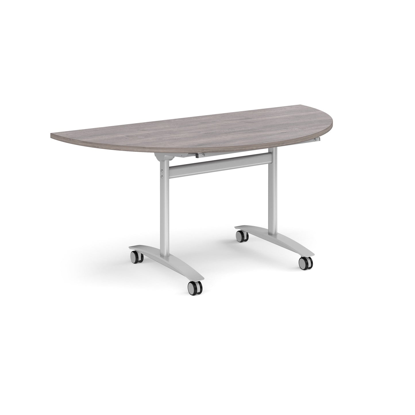 Semi circular deluxe flip top meeting table - DFLPS-S-GO