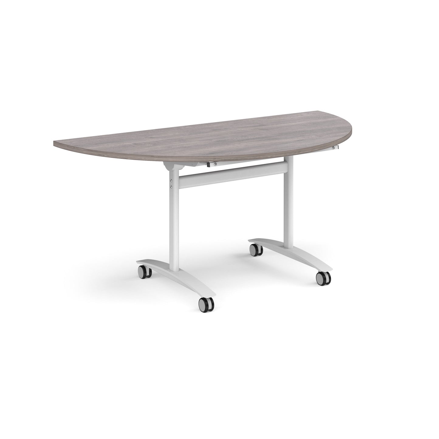 Semi circular deluxe flip top meeting table - DFLPS-WH-GO