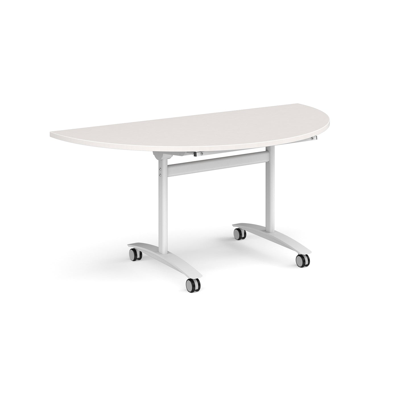 Semi circular deluxe flip top meeting table - DFLPS-WH-LG