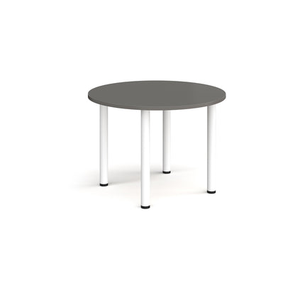 Circular radial leg meeting table - DRL1000C-WH-OG