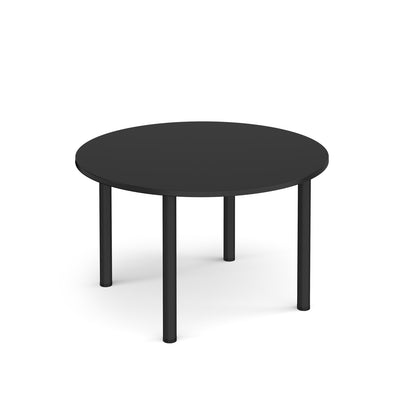 Circular radial leg meeting table - DRL1200C-K-BK