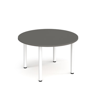Circular radial leg meeting table - DRL1200C-WH-OG