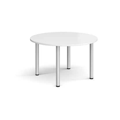 Circular radial leg meeting table - DRL1200C-S-WH