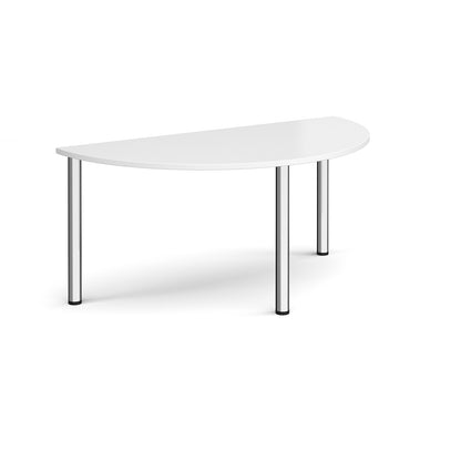 Semi circular radial leg meeting table - DRL1600S-C-WH
