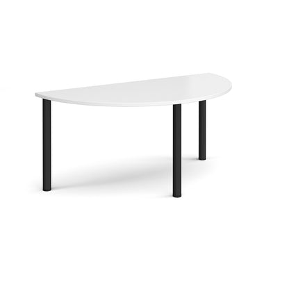Semi circular radial leg meeting table - DRL1600S-K-WH