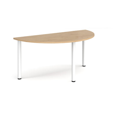Semi circular radial leg meeting table - DRL1600S-WH-KO