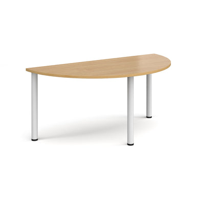 Semi circular radial leg meeting table - DRL1600S-WH-O