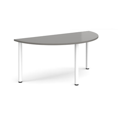 Semi circular radial leg meeting table - DRL1600S-WH-OG