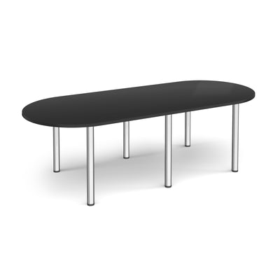 Radial end meeting table with 6 radial legs - DRL2400-C-BK