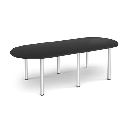 Radial end meeting table with 6 radial legs - DRL2400-S-BK
