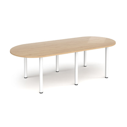 Radial end meeting table with 6 radial legs - DRL2400-WH-KO