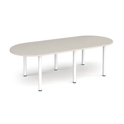Radial end meeting table with 6 radial legs - DRL2400-WH-LG